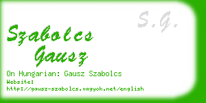 szabolcs gausz business card